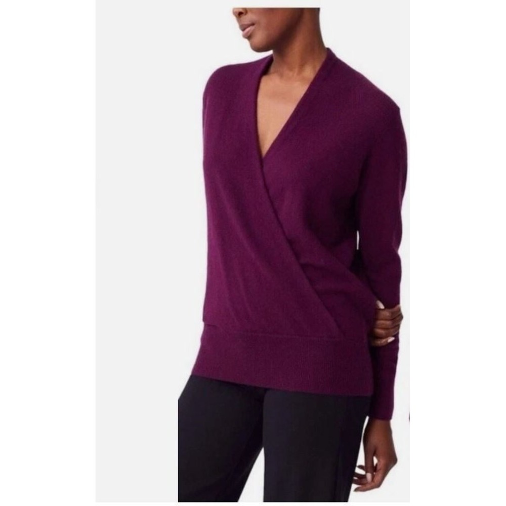 J MCLAUGHLIN 100% Cashmere‎ Bennie Wrap Style Sweater Merlot Wine Sz XS
